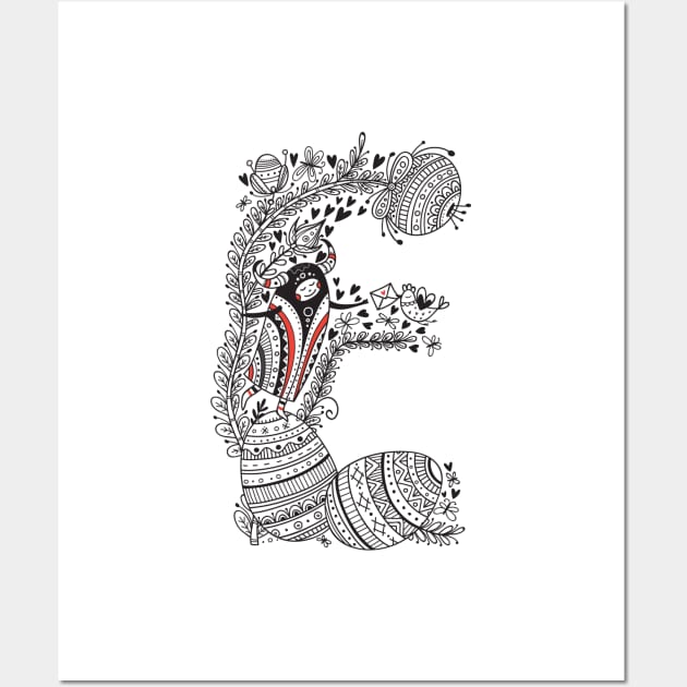 Letter E (Buu&Luu Alphabet) Wall Art by yuliia_bahniuk